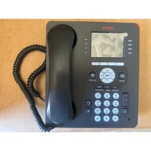 LOT of 5‎ Avaya 9611G 8-Line 24-Button VoIP Gigabit Display Desk Phone w/ Stands